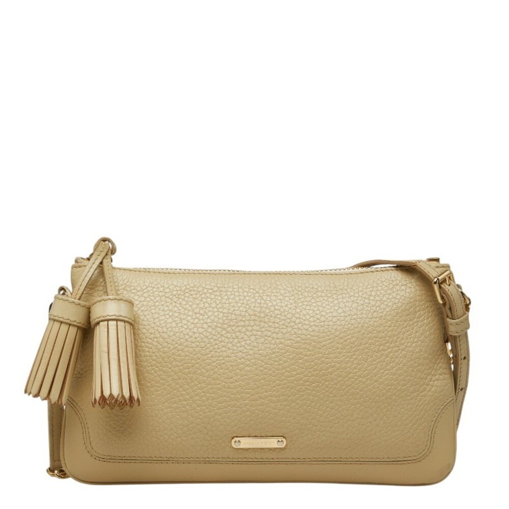 Burberry Nova Check Crossbody Chain Shoulder Bag with Tassel, Beige Leather, ...